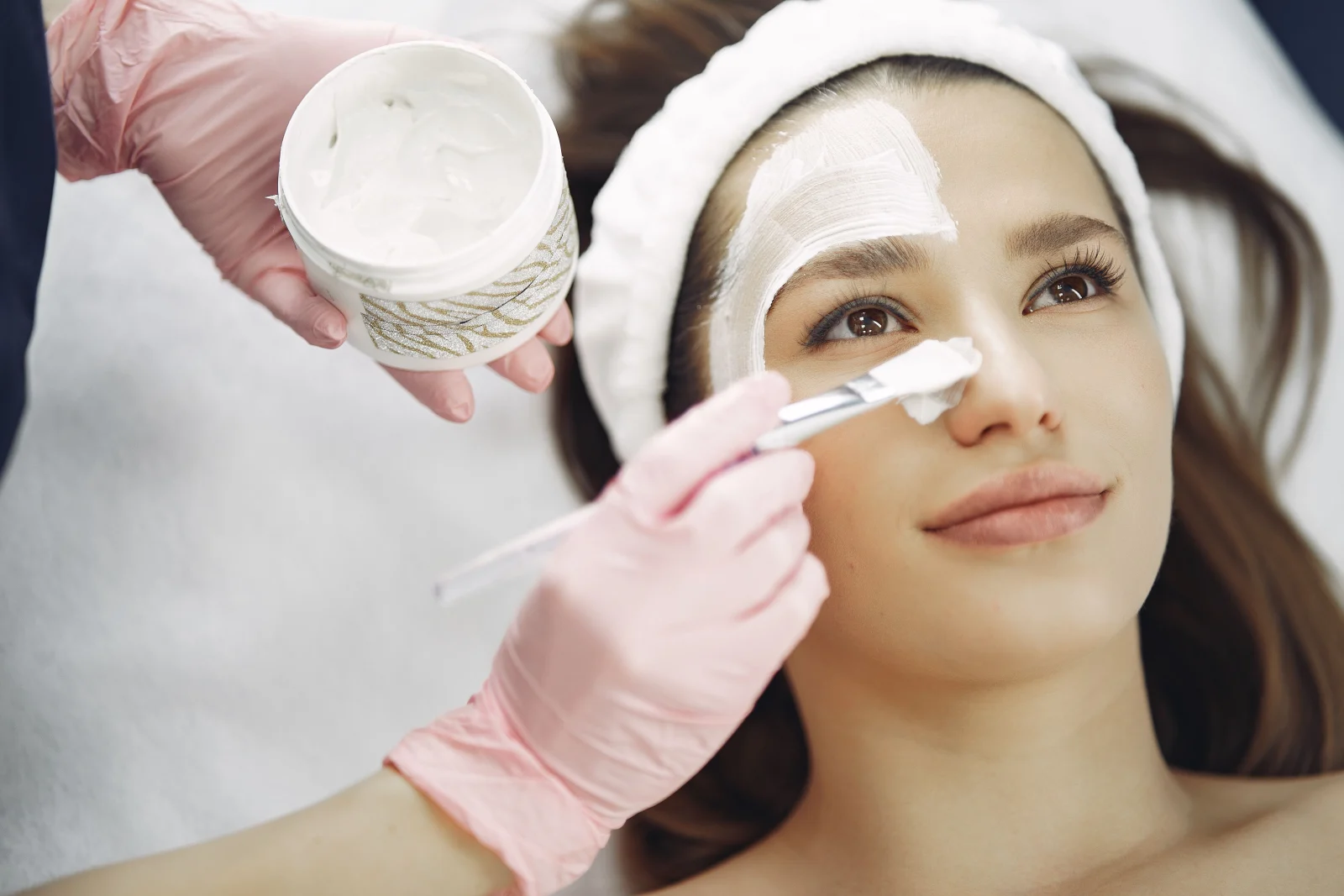 Facial treatment session at Glow Clinic